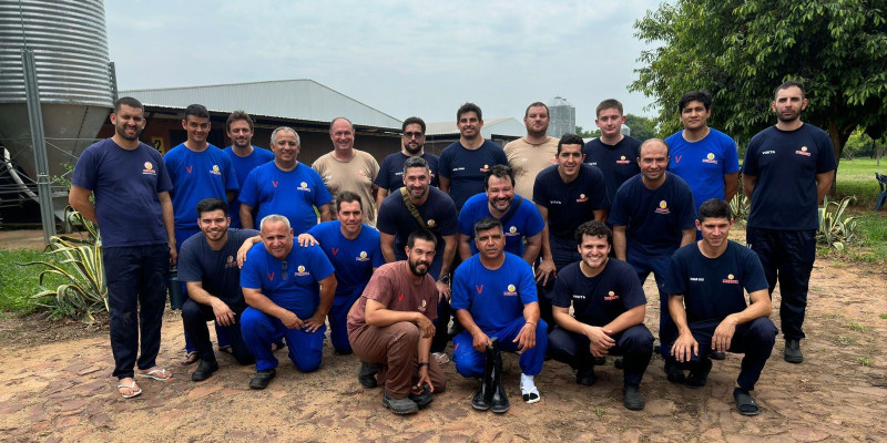 Team members at a farm